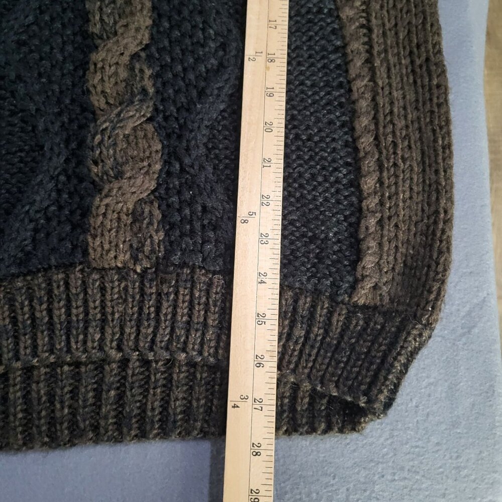 SOLE Men's Small VTG Sweater Brown/Black Pullover Retro Korea Ugly Old Money - Picture 4 of 5